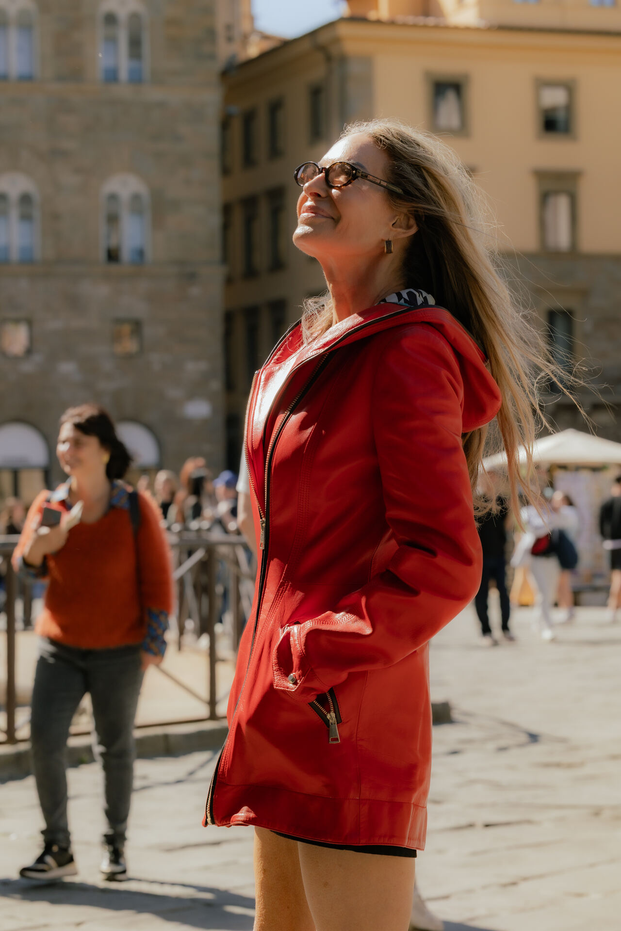 Riva Firenze leather jacket taken into the city